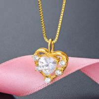 Fashion Inlaid Zircon Hollow Heart S925 Silver Pendant Pendant main image 1