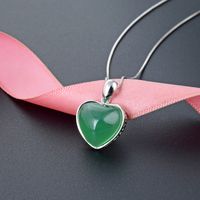 Creative Gemstone S925 Silver Heart Valentine's Day Pendant No Chain main image 3