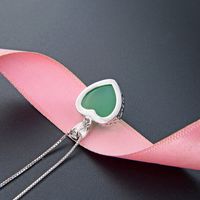 Creative Gemstone S925 Silver Heart Valentine's Day Pendant No Chain main image 1