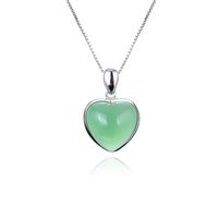 Creative Gemstone S925 Silver Heart Valentine's Day Pendant No Chain main image 5