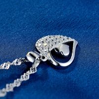 S925 Silver Pendant Fashion Micro-encrusted Zircon Heart Pendant No Chain main image 3