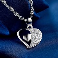 S925 Silver Pendant Fashion Micro-encrusted Zircon Heart Pendant No Chain main image 4