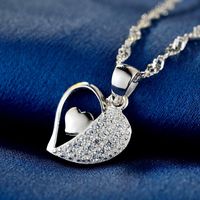 S925 Silver Pendant Fashion Micro-encrusted Zircon Heart Pendant No Chain main image 5