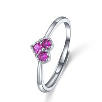 Koreanische Neue Mode Herzform S925 Silber Eingelegten Zirkon Ring main image 3