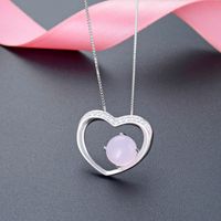 Simple Heart-shaped Popular Necklace S925 Silver Zircon Clavicle Chain main image 3