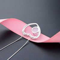 Simple Heart-shaped Popular Necklace S925 Silver Zircon Clavicle Chain main image 2