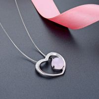Simple Heart-shaped Popular Necklace S925 Silver Zircon Clavicle Chain main image 4