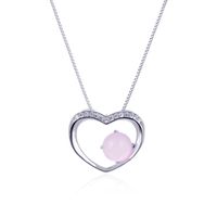 Simple Heart-shaped Popular Necklace S925 Silver Zircon Clavicle Chain main image 5