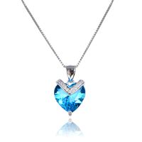 Fashion S925 Silver Zircon Jewelry Fashion Heart-shaped Necklace Pendant No Chain main image 5