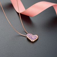 Fashion Contrast Color Heart-shaped Jewelry Zircon S925 Silver Pendant No Chain main image 3