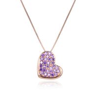 Fashion Contrast Color Heart-shaped Jewelry Zircon S925 Silver Pendant No Chain main image 5