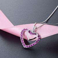 Fashion Heart-shaped S925 Silver Zircon Pendant No Chain main image 3