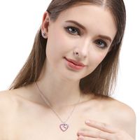 Fashion Heart-shaped S925 Silver Zircon Pendant No Chain main image 4