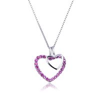 Fashion Heart-shaped S925 Silver Zircon Pendant No Chain main image 5