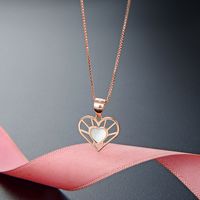 Simple Hollow Heart-shaped Fashion Accessories Pendant S925 Silver Pendant main image 5