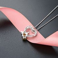 Simple Fashion Yellow S925 Silver Zircon Clavicle Chain Heart-shaped Pendant main image 3