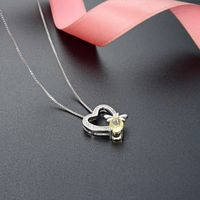 Simple Fashion Yellow S925 Silver Zircon Clavicle Chain Heart-shaped Pendant main image 1