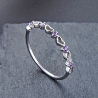 Fashion Creative Diamond Jewelry Korean S925 Sterling Silver Heart-shaped Ring main image 4