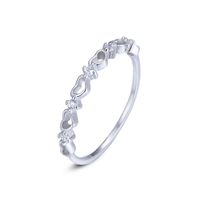 Fashion Creative Diamond Jewelry Korean S925 Sterling Silver Heart-shaped Ring main image 5