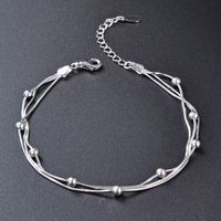 S925 Sterling Silver Beads Three-layer Fashion Jewelry Bracelet Korean Snake Bones Chain main image 3
