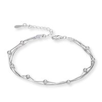 S925 Sterling Silver Beads Three-layer Fashion Jewelry Bracelet Korean Snake Bones Chain main image 5