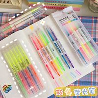 Simple Candy Color Double-headed Highlighter Students Marker Pen main image 3