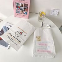 Cartoon Cute Bear Color Printing Gift Bag Bread Bag White Packaging Bag main image 1