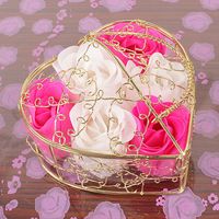 6 Panier En Fer Rose Savon Fleur Coffret Cadeau Saint Valentin Petits Cadeaux main image 4