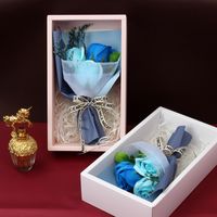3 Rosen Seifenblumenstrauß Lichter Kreatives Valentinstagsgeschenk Jahrestagsgeschenke main image 4