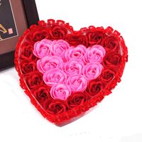 Valentine's Day 24 Heart-shaped Rose Soap Flower Gift Box Birthday Gift main image 1