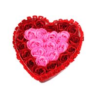 Valentine's Day 24 Heart-shaped Rose Soap Flower Gift Box Birthday Gift main image 6