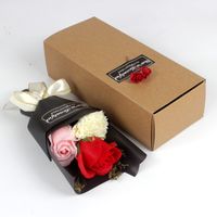 3 Roses Carnation Soap Bouquet 520 Mother's Day Gift main image 4