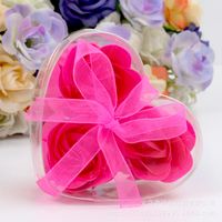 3 Heart-shaped Roses Soap Flower Gift Box Valentine's Day Creative Small Gift main image 4