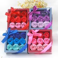 Vente En Gros 9 Roses Savon Fleur Coffret Cadeau Noël Saint Valentin Cadeau main image 6