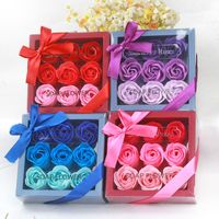 Wholesale 9 Roses Soap Flower Gift Box Christmas Valentine's Day Gift main image 1