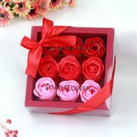 Vente En Gros 9 Roses Savon Fleur Coffret Cadeau Noël Saint Valentin Cadeau main image 4