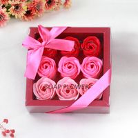 Vente En Gros 9 Roses Savon Fleur Coffret Cadeau Noël Saint Valentin Cadeau main image 3