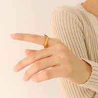 Geometric Acrylic Square Ring Stainless Steel Golden Ring sku image 4