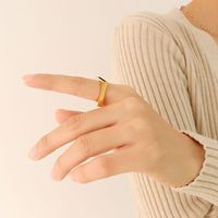Geometric Acrylic Square Ring Stainless Steel Golden Ring sku image 5