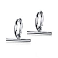 Wholesale Titanium Steel Men's Geometric Earrings Trendy Men's Jewelry sku image 1