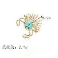 Mode Eingelegter Saphir C-förmiger Ring Einfacher Offener Ring Titanstahlring sku image 1