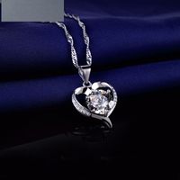 Fashion Hollow Heart S925 Silver Necklace Pendant No Chain sku image 1
