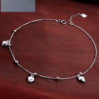 Girlfriends Gift S925 Silver Anklet Summer Sweet Fresh Love Silver Anklet Jewelry sku image 1