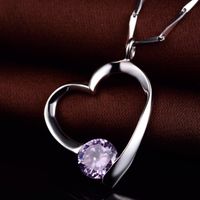 Heart Zircon S925 Silver Pendant Fashion Jewelry Pendant No Chain sku image 1