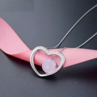 Simple Heart-shaped Popular Necklace S925 Silver Zircon Clavicle Chain sku image 1