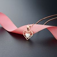 Simple Hollow Heart-shaped Fashion Accessories Pendant S925 Silver Pendant sku image 1