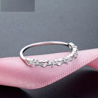 Fashion Creative Diamond Jewelry Korean S925 Sterling Silver Heart-shaped Ring sku image 1