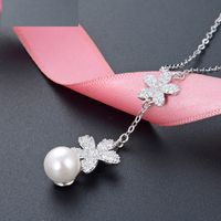 New Creative Pearl Pendant Korean S925 Sterling Silver Freshwater Pearl Necklace sku image 1