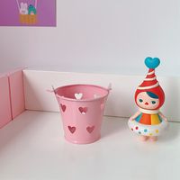 Cute Mini Pink Desktop Bucket Storage Pen Holder Desktop Storage Box sku image 1