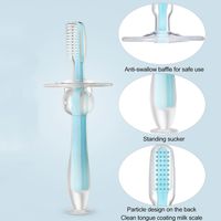 1 Silicone Suction Cup Anti-swallow Baffle Soft Children's Toothbrush main image 6